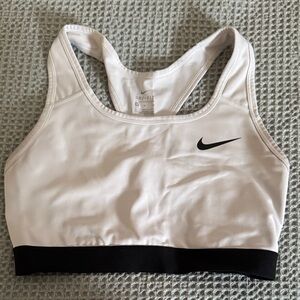 Nike Women's White and Black Sports Bra